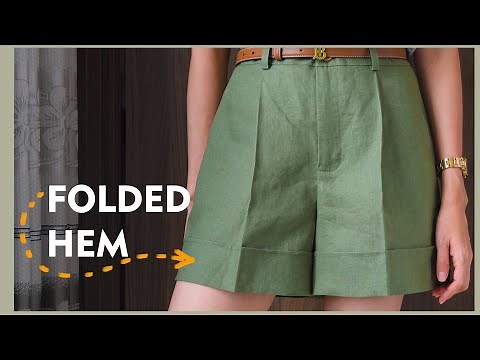 ❎ Folded hem shorts sewing tutorial | How to sew folded cuff shorts | Sewing techniques