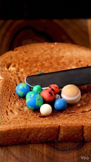 Tiny Planets on Bread 🌍🥖 | Satisfying ASMR. #shorts#viral