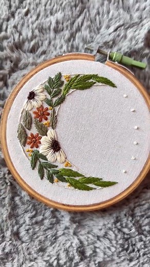 426K views · 10K reactions | Beautiful Floral Moon Embroidery Model #needlework #trending #design #embroidery #virals #reels #new #viralreels #flowers #fbreels #viral #viralvideo #handmade #love #stitch #video | Embroidery Skills ideas | Facebook