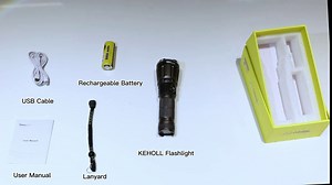 LED Flashlight, 800 Lumens Rechargeable Tactical Bright Flashlights with 5 Modes, Zoomable, Water Resistant Flash Light for Camping, Outdoor, Cycling, Hiking -COOL-C10 (Grey)