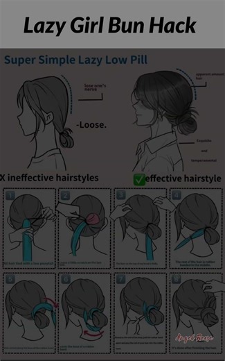 Super Simple Lazy Low Bun Hairstyle Tutorial#LazyLowBun #LowBunHairstyle #HairstyleTutorial