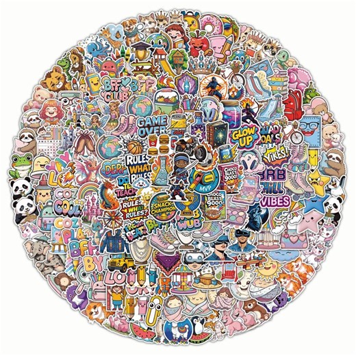 100 Fun Stickers Pack for Kids & Teens | Cute Cartoon Vinyl Stickers | Screen-free Fun by Dreamstiki - Etsy