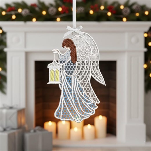 FSL Angel Embroidery Lace Machine Embroidery Digital Download 3size - Etsy