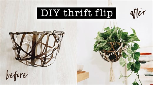 DIY Macrame Plant Hanger Made From Thrift Finds
