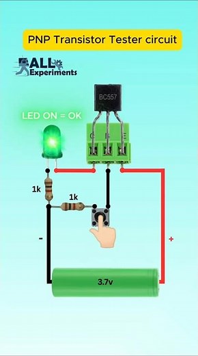 Simple PNP Transistor Tester Circuit with LED #Shorts
