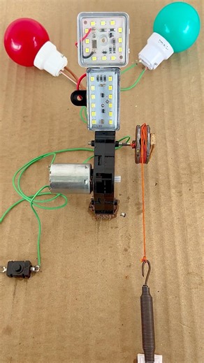 Powering meter light & colour bulbs using toy engine gearbox#shorts #shortsfeed
