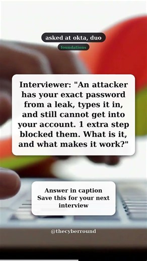 Why 2FA stops a stolen password | cybersecurity interview