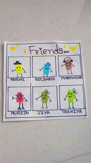 thumb art #cute # friends forever ♾️ like , share, and subscribe