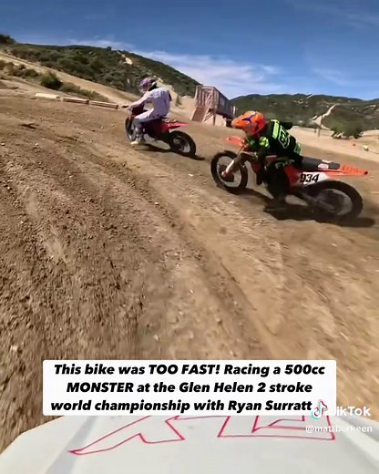 This bike seemed like a handful especially on a chopped out track like GH, sounded sick though! #2stroke #glenhelen #pov #dirtbike #motocross