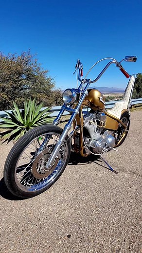 “Goldie Hawn” is a beautiful customer build using our Deluxe Sportster Hardtail kit #deluxehardtailkit #throttleaddictionhardtail #sportsterhardtail | Throttle Addiction