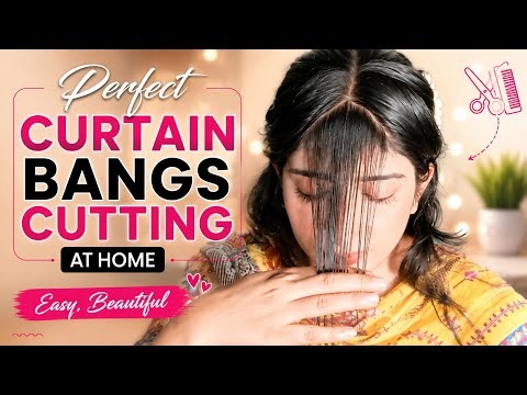 How to Cut Perfect Curtain Bangs at Home ✂️ | Easy DIY Haircut Tutorial (Step by Step)