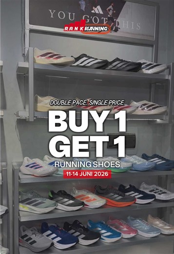 Promo Buy 1 Get 1 Sepatu Running RANK Running 11-14 Juni 2026