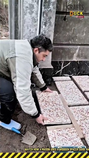 Terrazzo Paver Installation Work: Precise Leveling Process #dailywork