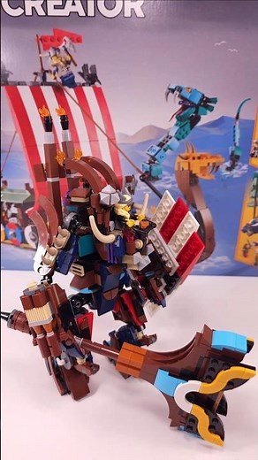 LEGO Creator Vicking Mecha MOC (493 pc)[31132] Alternate Build for Viking Ship & the Midgard Serpent