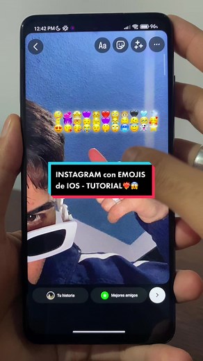 tutorial de instagram estilo iphone con emojis de ios❤️‍🔥👀 #instagram #emojisdeiphone #tutorial #parati #viral #tuto #copiarenlace