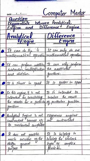 Difference between Analytical & Difference Engine #analytical #difference #engine #charlesbabbage