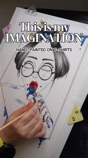 No undo button: hand-painting on a T-shirt 🎨 This is the design that started everything for me.