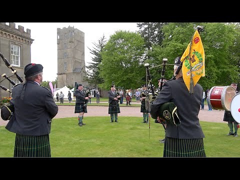 Sarah's Song slow air by Gordon Highlanders Drums & Pipes during 2022 Gordon Castle Highland Games