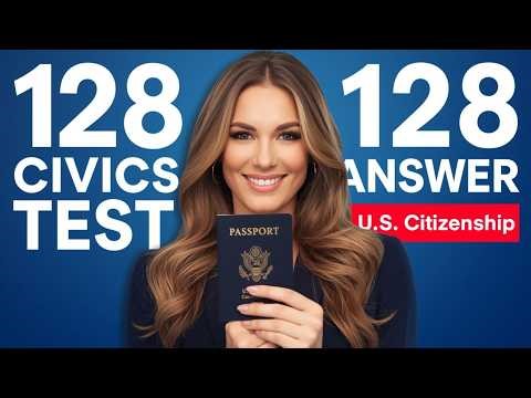 2026 Easy Answers Random 128 Civics Questions Official US Citizenship Test 2025 Version, Ciudadania