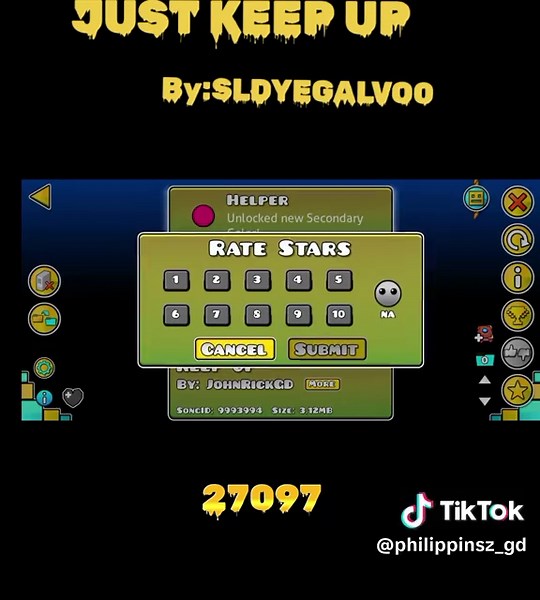 Geometry Dash Level 'Just Keep Up' Gameplay