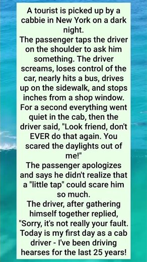 A tourist is picked up by a cabbie in New York on a dark night.The passenger taps the driver on...