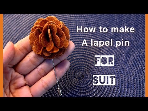 How to make a lapel pin for suit. / Diy flower pin . / idea flower brooch