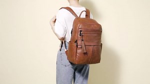 Leather Laptop Backpack for Women, 15.6" Causal Daypack Backpacks Purse Computer Backpack with Laptop Compartment for Travel Work College Business, Black