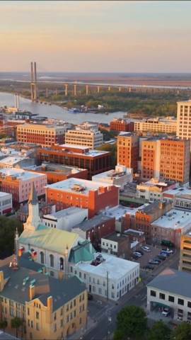 Drone captures the historic charm of Savannah, Georgia