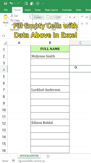 Auto-Fill Empty Cells with Data Above (PRO Data Clean-Up!) #excel #dataextractor #exceltips