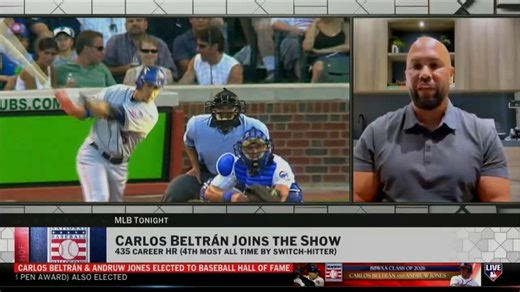 Carlos Beltrán is feeling all of the emotions as he is the 6th Puerto Rican to be elected into the National Baseball Hall of Fame and Museum! 🇵🇷 The 9x All-Star joined us on MLB Tonight to celebrate the moment and give thanks to his support system and mentors. | MLB Network