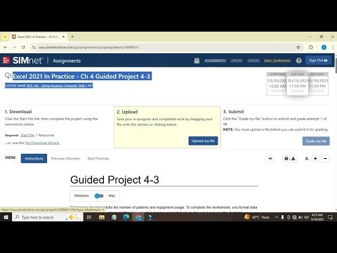 Excel 2021 In Practice - Ch 4 Guided Project 4-3 | Week 3 Excel 2024 & 365 Chapter 4