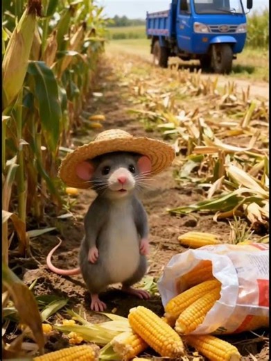 🚜 “Farmer Mouse’s Day: Harvesting Corn and Driving a Tractor!”