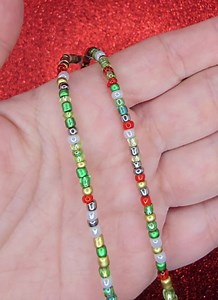 Lampwork Christmas Tree Pendant Necklace, Handmade Christmas Color Seed Bead Choker, Festive Jewelry Gift for Women, Cute Holiday Accessory - Etsy