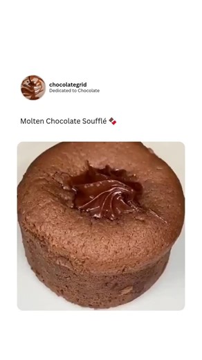 ChocolateGrid on Instagram: "Indulge in pure decadence with our Molten Chocolate Soufflé — rich, warm, and oozing with velvety chocolate perfection in every bite. 🍫✨ A dessert lover’s dream come true! 👉 Follow us for more irresistible dessert creations. 🍰 Don’t miss out — tap “Follow” for daily sweetness!"