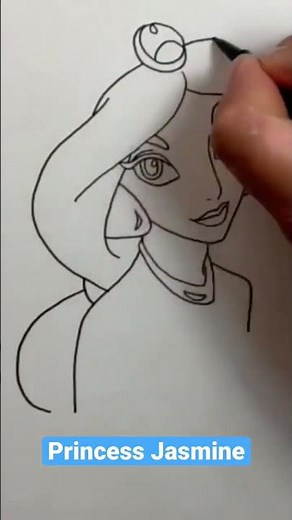 Princess Jasmine Drawing #shorts #drawing #tutorial #howtodraw #art #disneyprincess #princessjasmine