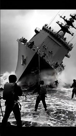 Navy Ship Battles Towering Waves | Real Storm Footage 😱