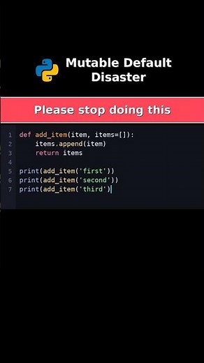 Mutable Default Disaster #programming