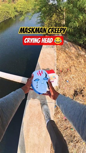 Maskman Creepy Crying Head 😂💦#parkour#spiderman#water#jump#support#viral#jodhpur#india #pov#funny