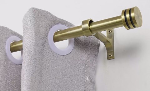 Single Curtain Rods 48-84 Inches,1 inch Heavy Duty Adjustable Window Drapery Rod, Modern Round Decorative Windows Curtains Rods, Antique Bronze