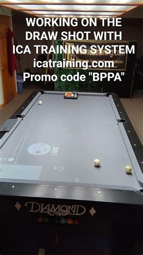 WORKING ON THE DRAW SHOT WITH ICA TRAINING SYSTEM #8ballpool #billiards #9ball #training