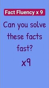 Can you solve these facts fast? x9 Multiplication #multiplication #multiply #mathfacts #fastfacts