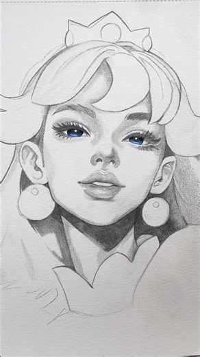 Princess Peach drawing process #art #drawing #artist #chanel