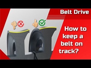 Why do crowned pulleys keep a flat belt on track?