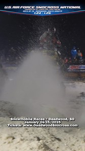 Start your engines! 🏁 The Deadwood Snocross professional snowmobile races are back on January 24 & 25! Two full days and nights of high-speed racing action in Historic Deadwood. Don’t miss it! ❄️ #Snocross | HISTORIC DEADWOOD