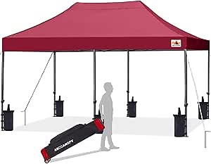 ABCCANOPY Patio Pop Up Canopy Tent 10x20 Commercial-Series(Burgundy)