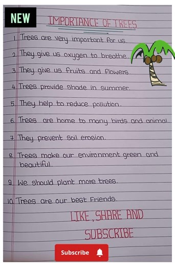Importance of Trees | Essay in English | 10 Lines on Importance of Trees | Save Trees Save Earth