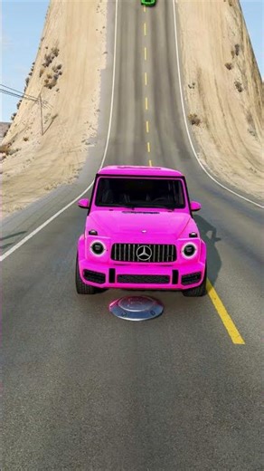 Colourful Cars vs Single Hydraulic Crush - BeamNG Drive