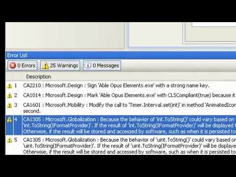 Code Analysis (Visual Studios)
