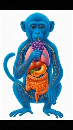 “You’ve Never Seen This Before! Monkey 3D Digestion 🍇🔬” #animation #digestion #shorts