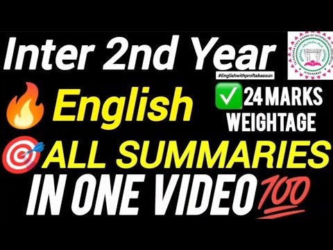 🎯Inter 2nd Year English 💯 All Summaries (All Lessons) – One Video #inter2ndyear #tsinter2026